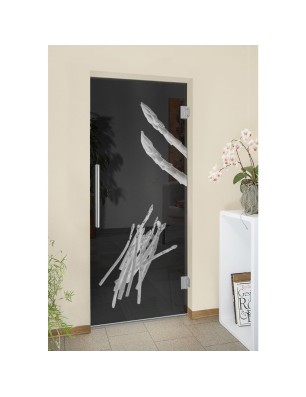 Pendeltür Spargel Gelasert Auf Grauglas