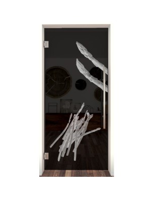 Pendeltür Spargel Gelasert Auf Grauglas