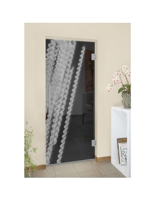 Pendeltür Abstrakt 6 Gelasert Auf Grauglas