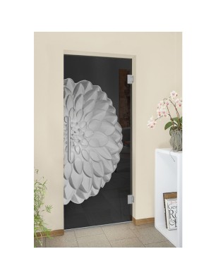 Pendeltür Blume 8 Gelasert Auf Grauglas