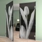 Pendeltür Tulpe Gelasert Auf Grauglas