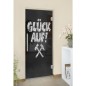 Pendeltür Glück Auf Gelasert Auf Grauglas Pendeltür Glück Auf Gelasert Auf Grauglas