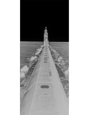 Pendeltür Wellenbrecher Gelasert Auf Grauglas