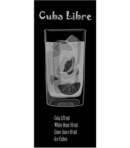 Pendeltür Cuba Libre Gelasert Auf Grauglas