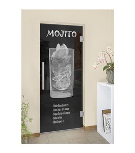 Pendeltür Mojito Gelasert Auf Grauglas