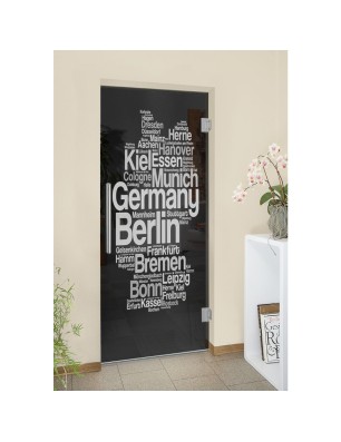 Pendeltür Germany Gelasert Auf Grauglas