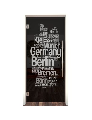 Pendeltür Germany Gelasert Auf Grauglas