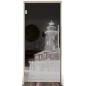 Pendeltür Leuchtturm 5 Gelasert Auf Grauglas Pendeltür Leuchtturm 5 Gelasert Auf Grauglas