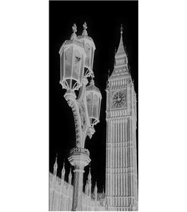 Glasschiebetür ECO-LINE Big Ben Gelasert Auf Klarglas