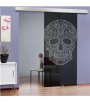 Glasschiebetür ECO-LINE Skull 3 Gelasert Auf Grauglas