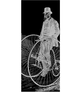 Glasschiebetür ECO-LINE Vintage Bike Gelasert Auf Grauglas
