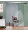 Glasschiebetür SLIM-LINE Baum Gelasert Auf Klarglas