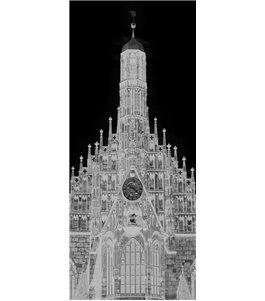 Glasschiebetür SLIM-LINE Frauenkirche Gelasert Auf Klarglas