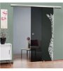 Glasschiebetür SLIM-LINE Giraffe Gelasert Auf Grauglas