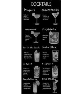 Glasschiebetür SLIM-LINE Cocktails Gelasert Auf Grauglas