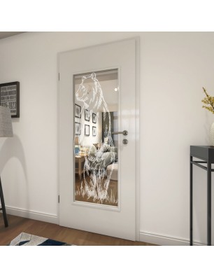 Lichtausschnitt Bär Gelasert Auf Klarglas