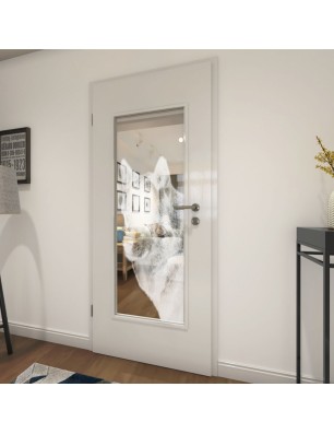 Lichtausschnitt Wolf 5 Gelasert Auf Klarglas