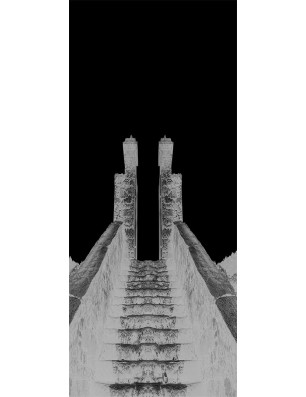 Lichtausschnitt Treppe Gelasert Auf Klarglas