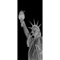 Lichtausschnitt Freiheitsstatue Gelasert Auf Klarglas Lichtausschnitt Freiheitsstatue Gelasert Auf Klarglas