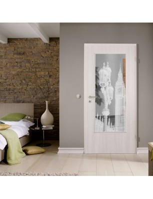 Lichtausschnitt Big Ben Gelasert Auf Klarglas