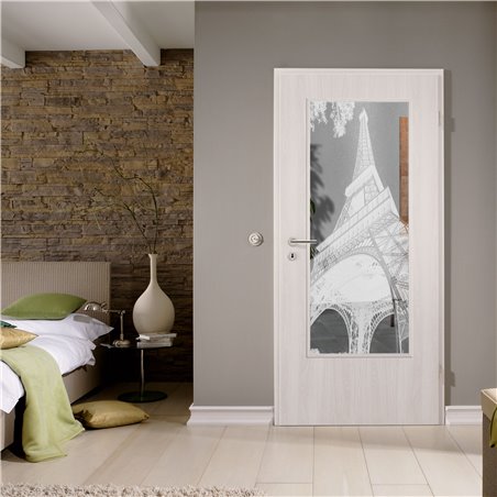 Lichtausschnitt Eifelturm 3 Gelasert Auf Klarglas