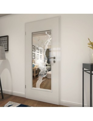 Lichtausschnitt Erdbeere Gelasert Auf Klarglas