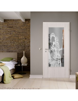 Lichtausschnitt Krieger Gelasert Auf Klarglas