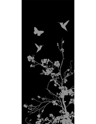 Lichtausschnitt Birds Gelasert Auf Klarglas