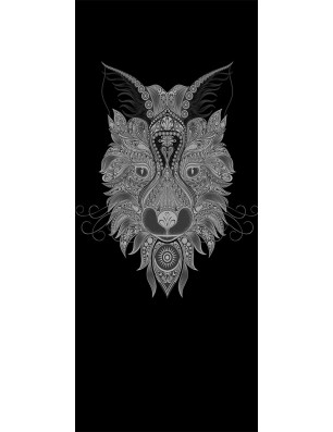 Lichtausschnitt Wolf 6 Gelasert Auf Klarglas