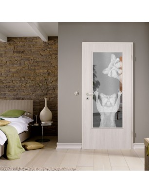 Lichtausschnitt Waschbären Gelasert Auf Klarglas