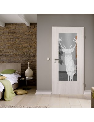 Lichtausschnitt Widder Gelasert Auf Klarglas