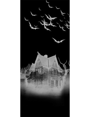 Lichtausschnitt Spukhaus Gelasert Auf Klarglas