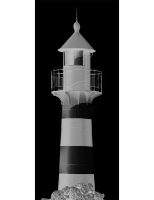 Lichtausschnitt Leuchtturm 2 Gelasert Auf Klarglas