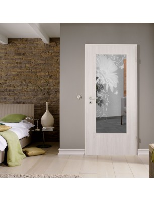 Lichtausschnitt Blume 3 Gelasert Auf Klarglas