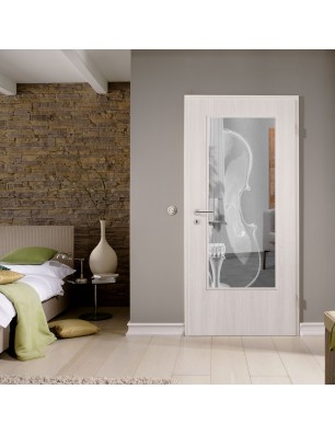 Lichtausschnitt Geige Gelasert Auf Klarglas