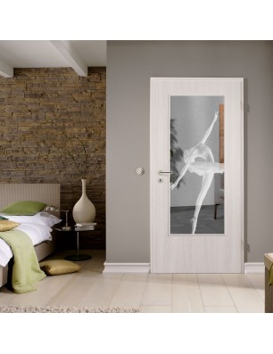 Lichtausschnitt Balerina Gelasert Auf Klarglas