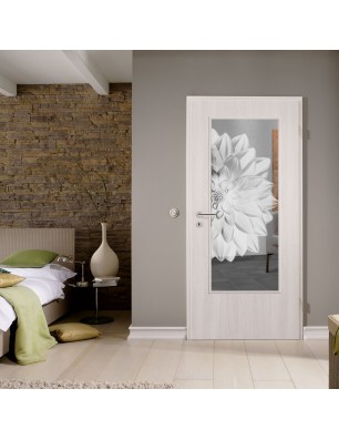 Lichtausschnitt Blume 4 Gelasert Auf Klarglas