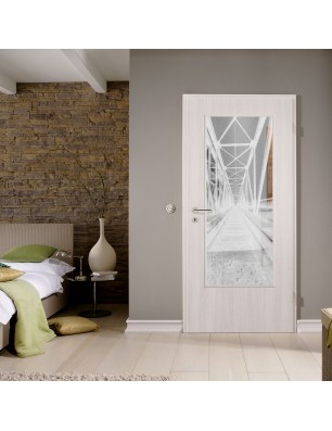 Lichtausschnitt Gleise Gelasert Auf Klarglas