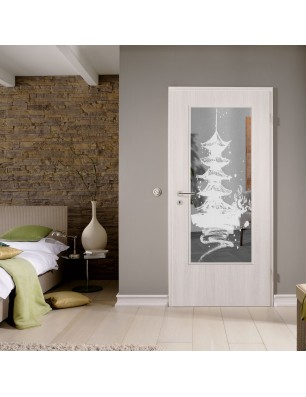 Lichtausschnitt Pagode III Gelasert Auf Klarglas