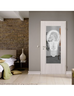 Lichtausschnitt Skull Gelasert Auf Klarglas