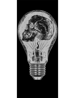 Lichtausschnitt Skull Gelasert Auf Klarglas