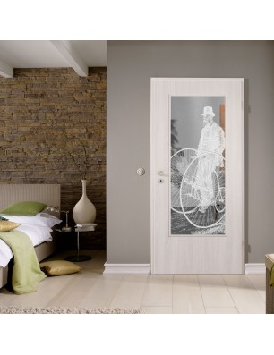 Lichtausschnitt Vintage Bike Gelasert Auf Klarglas