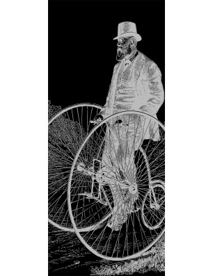 Lichtausschnitt Vintage Bike Gelasert Auf Klarglas