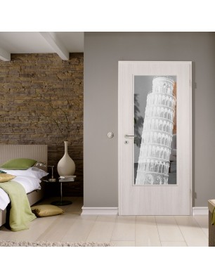 Lichtausschnitt Pisa Gelasert Auf Klarglas