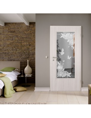 Lichtausschnitt Blume 5 Gelasert Auf Klarglas