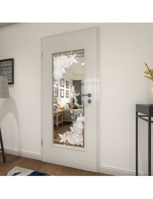 Lichtausschnitt Blume 5 Gelasert Auf Klarglas