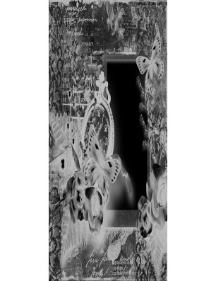 Lichtausschnitt Vintage flowers Gelasert Auf Klarglas