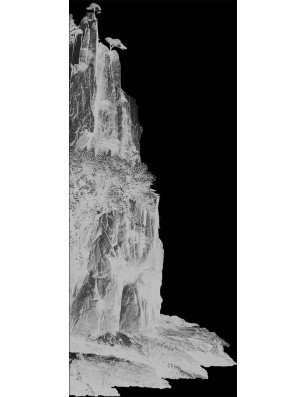 Lichtausschnitt Landscape Gelasert Auf Klarglas