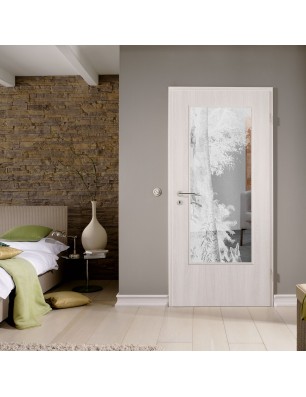 Lichtausschnitt Wald Gelasert Auf Klarglas