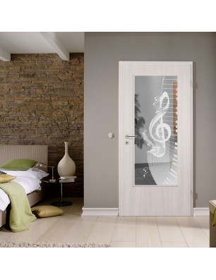 Lichtausschnitt Piano Gelasert Auf Klarglas